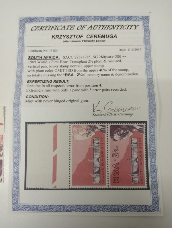 RSA-EXTREMELY RARE AND ONLY 5 EXIST WITH CERTIFICATE, BARNARD MISSING COLOUR AND VALUE
