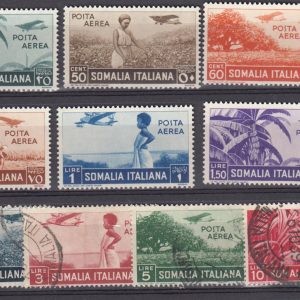 FRENCH SOMALIA-1936 AIR SET SUPERB MINT/USED H.R. $162