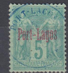 FRENCH PORT LAGOS-NOT SEEN TOO OFTEN SG75 1893 SUPERB USED