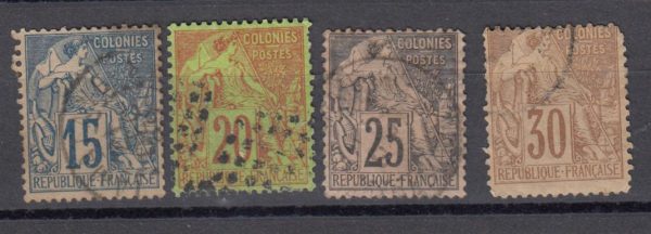 FRENCH COLONIES 1881 VFU LOT