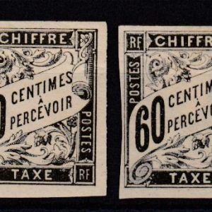 FRENCH COLONIES 1859 SGD64 and 69 VFM H.R. $70
