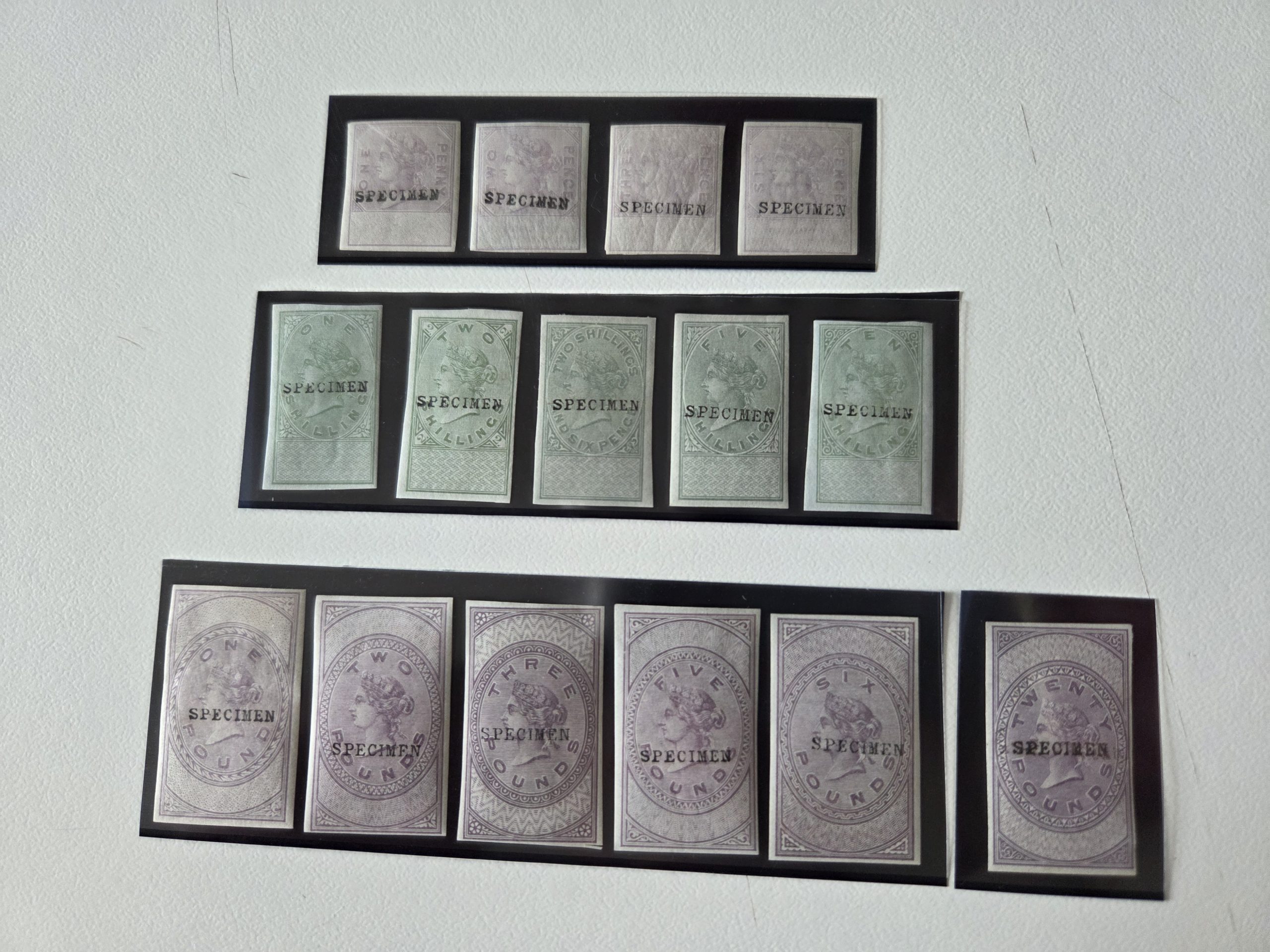 RARE 1884 BECHUANALAND UNAPPROPRIATED DIE IMPF PLATE PROOFS OVERPRINTED SPECIMEN